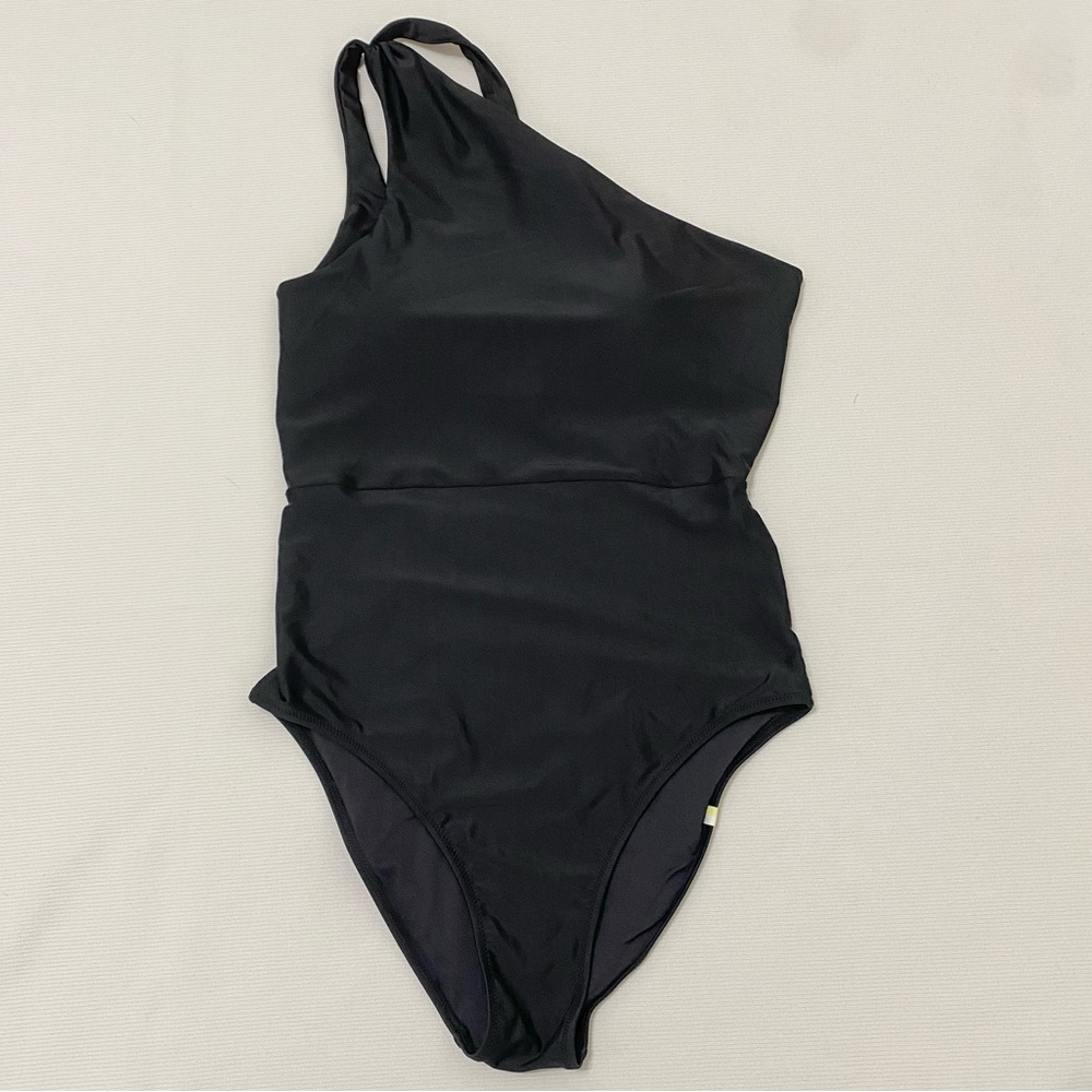 Summersalt Sidestroke Black One Shoulder One Piece Swimsuit